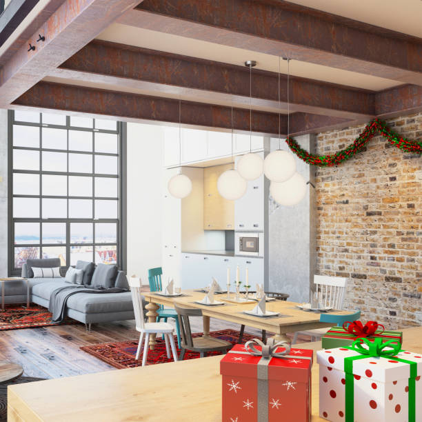 istock Christmas themed apartment interior 854089994