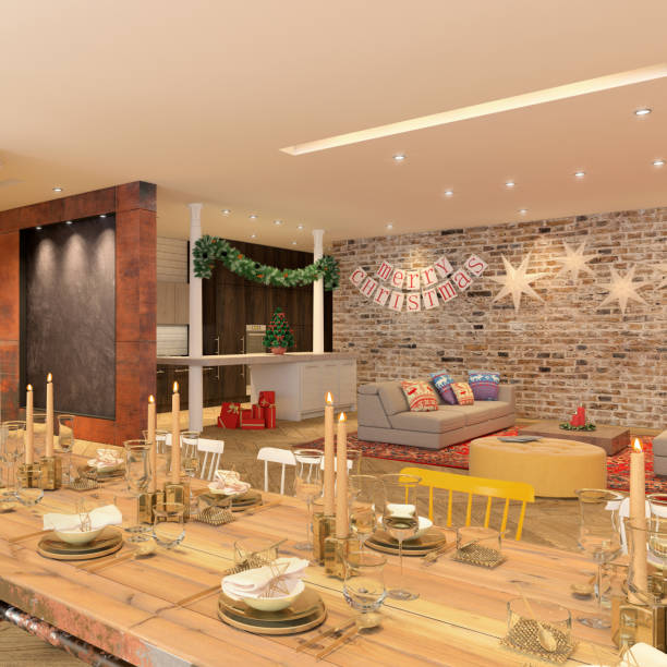 istock Christmas themed apartment interior 854090072