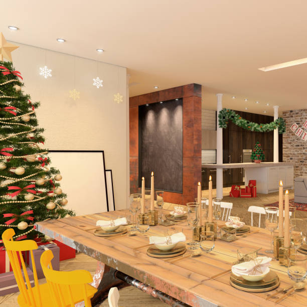 istock Christmas themed apartment interior 854090080