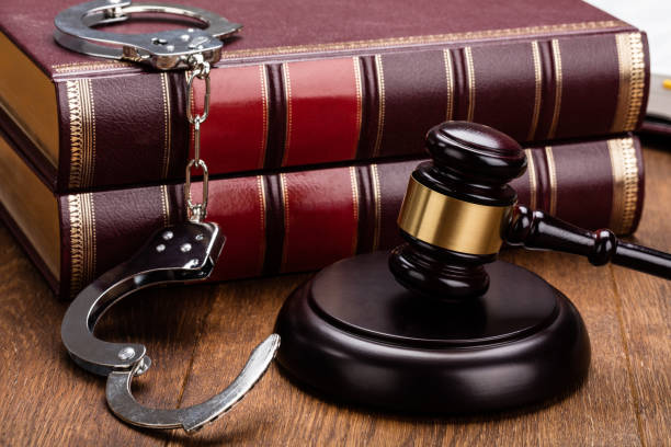 istock Law Equipment On Wooden Desk 854090848