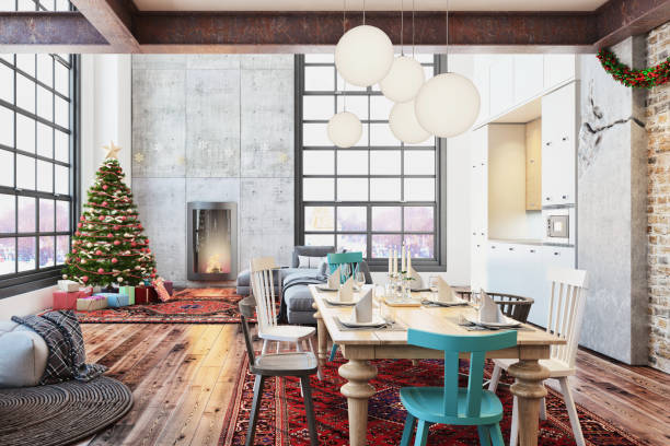 istock Christmas themed apartment interior 854091250