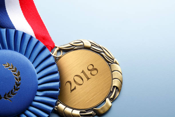 istock Close Up Of Medal Engraved With 