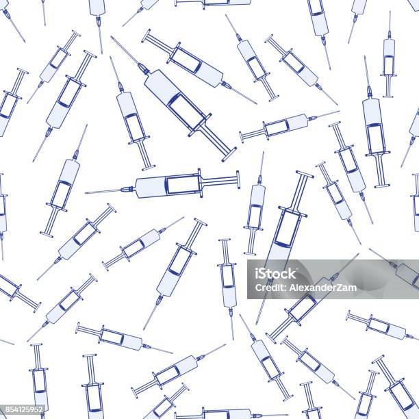 Syring Design Medical Syringe Pattern Stock Illustration - Download Image Now ...