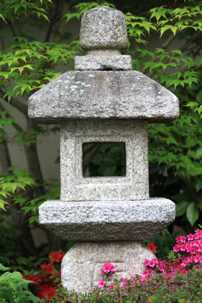 istock Japanese garden stone lamp 854134728
