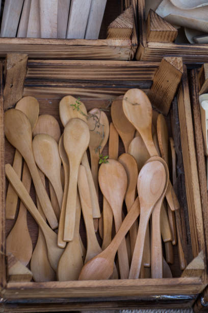 istock tea spoon made of wood 854139126