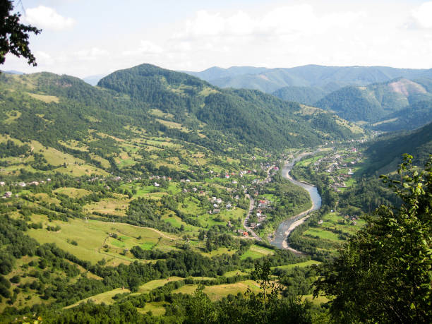 istock panoramic view to valley in Carpathian mountains 854147578