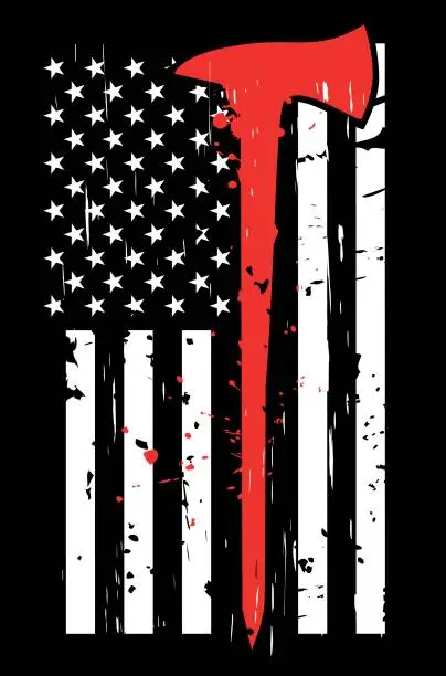 Vector illustration of Thin Red Line flag