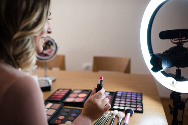 istock Vlogger reviewing lipsticks 854156660