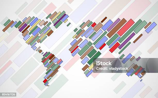 Map Line Abstract Abstract World Map With Lines Stock Illustration - Download Image Now ...