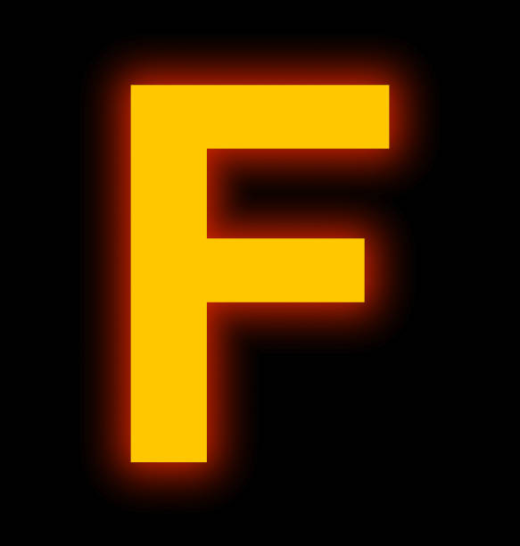 istock letter F neon light full isolated on black 854165040