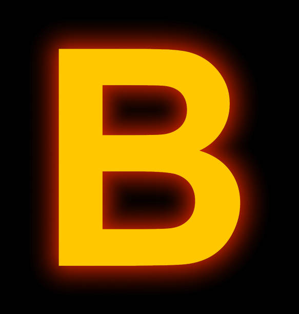 istock letter B neon light full isolated on black 854165196