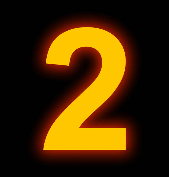 istock number 2 neon light full isolated on black 854165660