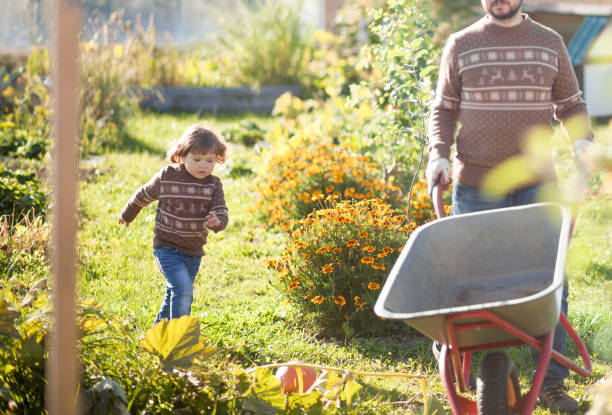 istock Father and child working in the garden 854166628