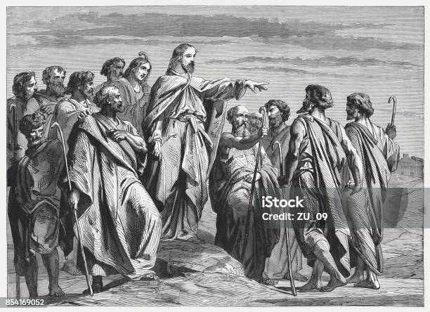 Jesus Sends Out The Twelve Apostles Published 1886 Stock Illustration - Download Image Now
