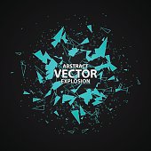 istock Abstract explosion with polygonal particles concept. 854169170