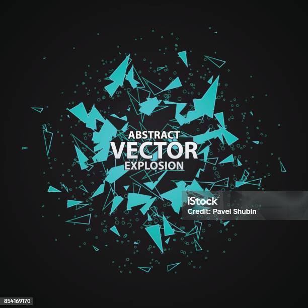 Abstract Patterns Explosion Abstract Explosion With Polygonal Particles Concept Stock Illustration ...