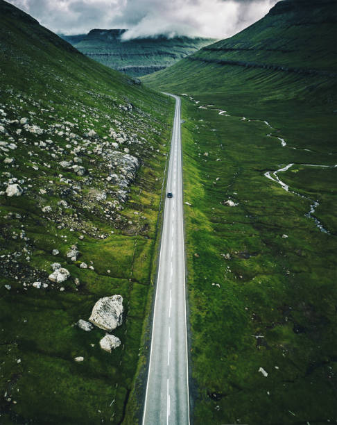 istock high view of faroese roads 854176116