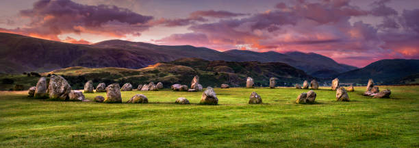 castello di pietra di castlerigg - stone circle foto e immagini stock