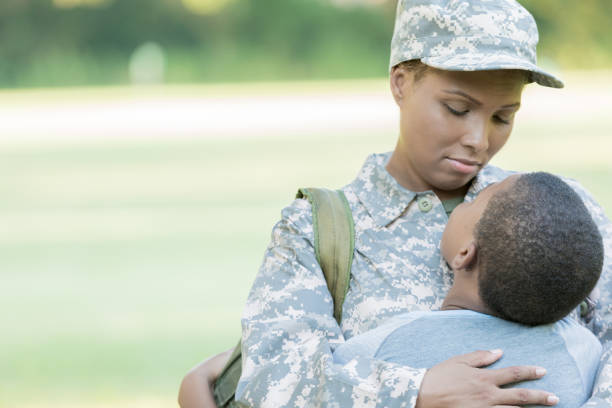 istock Mom is sad to leave for military deployment 854184970