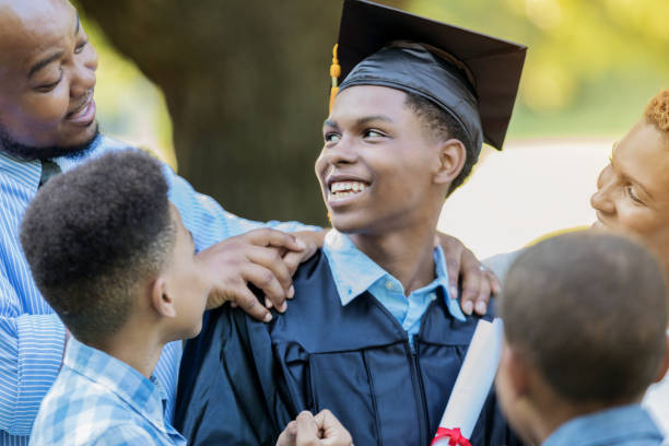 istock Family congratulates high school graduate 854184996