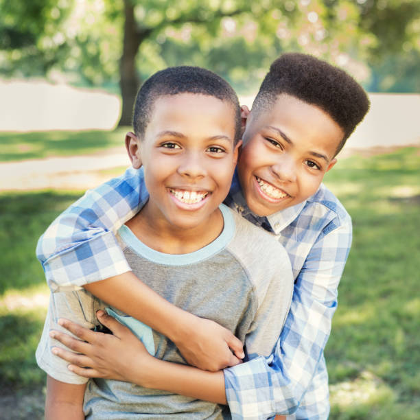 istock Portrait of two brothers 854185100