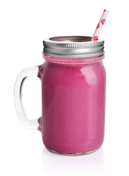 istock Healthy violet smoothie with straw 854202982