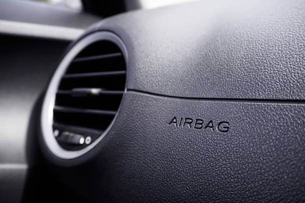 istock Safety airbag sign in the car 854219972