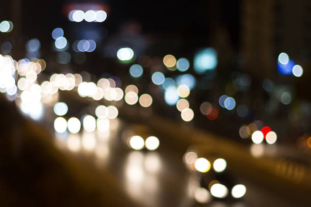 istock Abstract background of  blur lighting during traffic jam 854222370