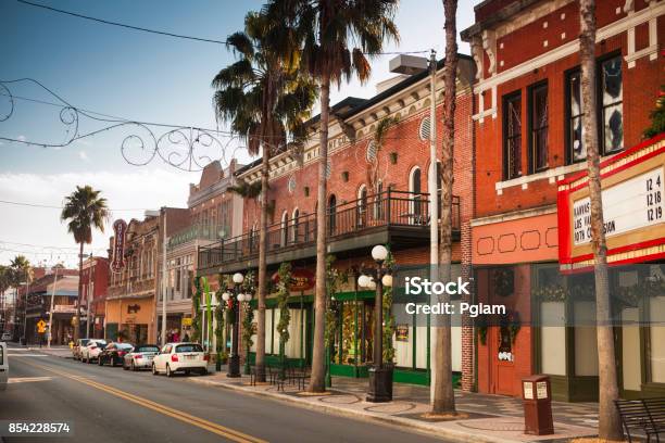 Historical Ybor City In Tampa Bay Florida Usa Stock Photo - Download Image Now - Tampa, Florida - US State, Palm Tree