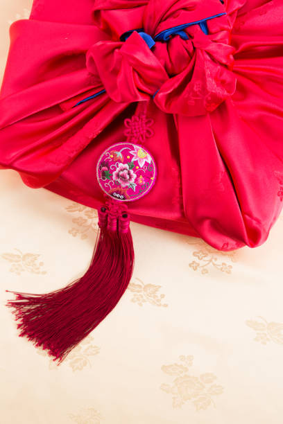 istock Korean traditional gift and colorful silk 854254362