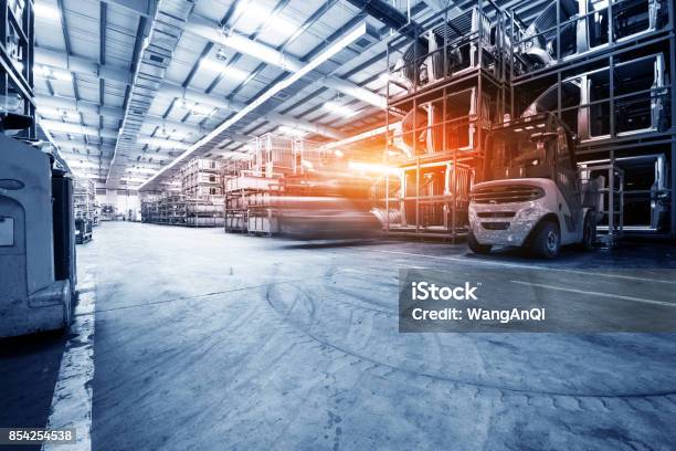 Warehouse Interior Stock Photo - Download Image Now - Warehouse, Factory, Industry