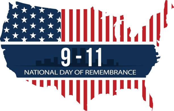 ilustraciones, imágenes clip art, dibujos animados e iconos de stock de 9/11 día nacional del recuerdo, 11 de septiembre de 2001. ilustración de vector - war memorial holiday