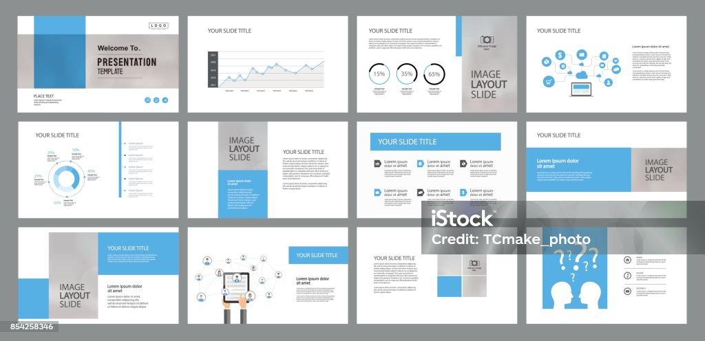 Page Layout Design Template For Presentation Slide And Brochure With ...