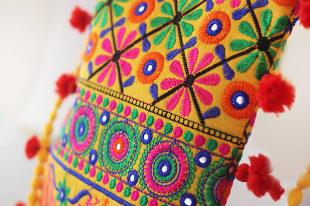 istock Indian Handicraft yellow handbag, purse 854260950