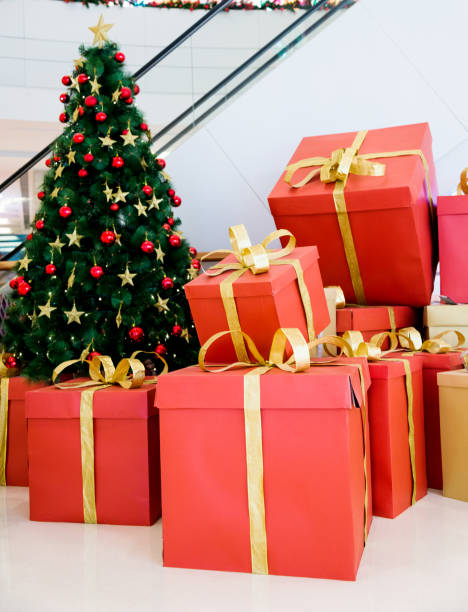 istock Group of presents under Christmas tree 854269540