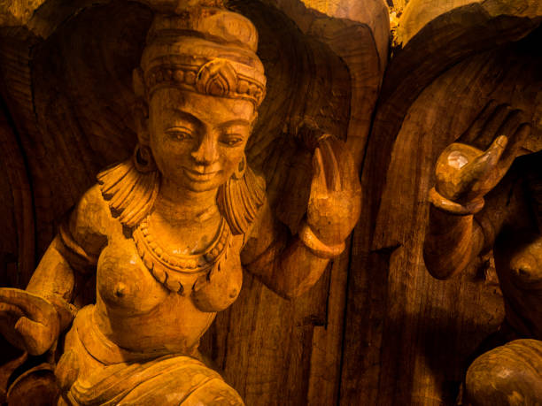 istock wood carving Thai sculpture, handmade. 854270086