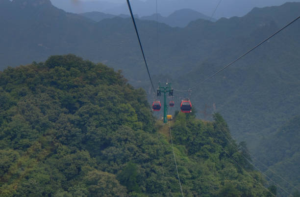 istock the view of Wudang mountain view from the cable car. 854273666