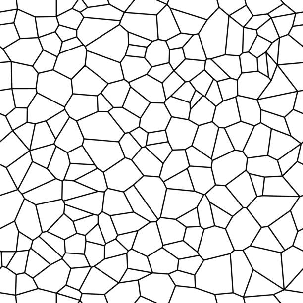 bezszwowe tło wektorowe z komórek. nieregularne tło mozaiki. wzór voronoi - diagram woronoja stock illustrations