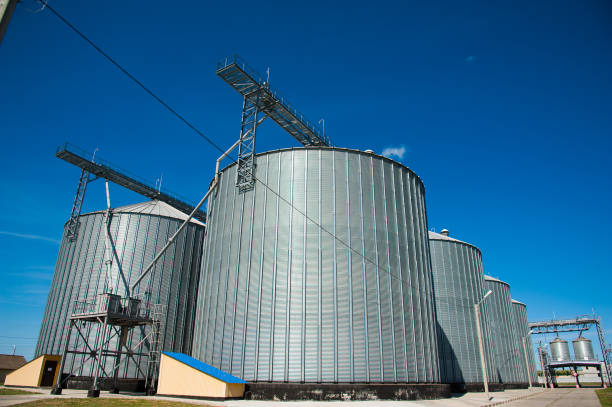 istock Steel grain silos used to store grain 854279654