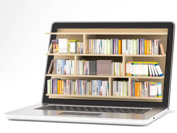 laptop with library - Embrace the Joy of Reading with Online Book Subscriptions