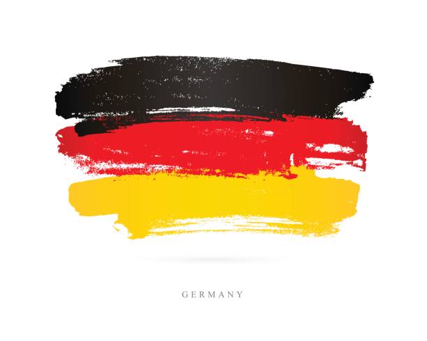 Flag of Germany. Vector illustration Flag of Germany. Vector illustration on white background. Beautiful brush strokes. Abstract concept. Elements for design. nazism stock illustrations
