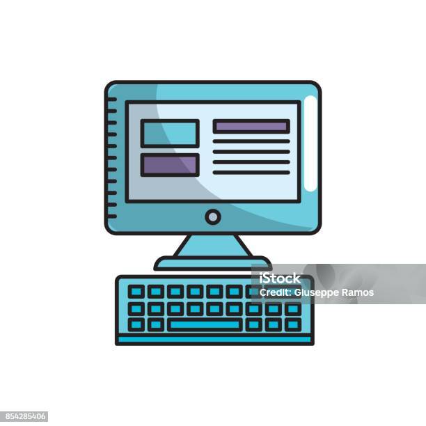 Computer Technology With Electronic Information Stock Illustration ...