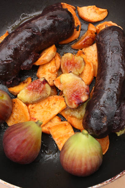 istock Black pudding with fig and sweet potato 854288410