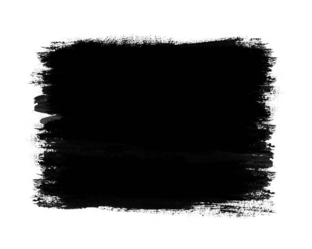 istock Dark color paint with brush stroke isolated on white background 854288820