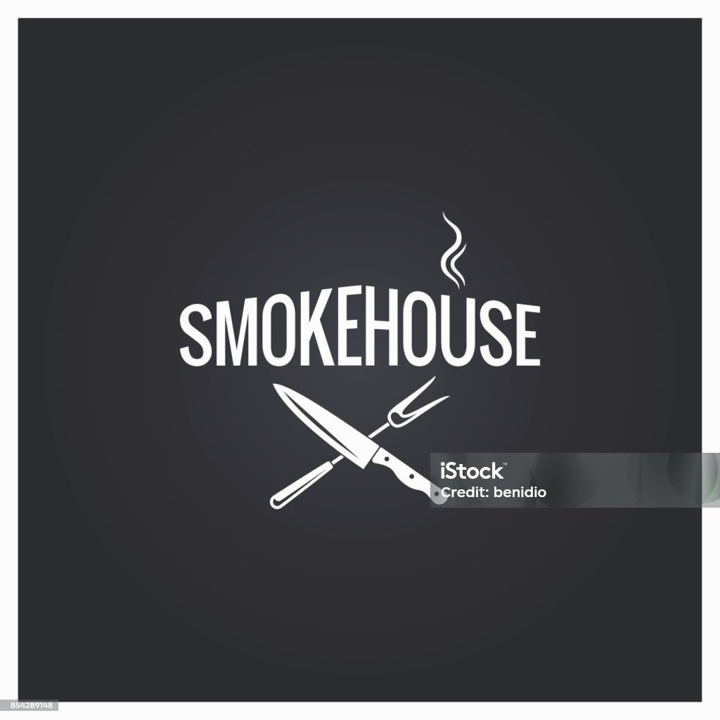 smokehouse cooking logo design background smokehouse cooking logo design background 10 eps Barbecue - Meal stock vector