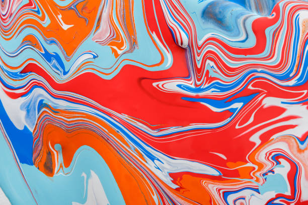 istock Liquid marbling acrylic paint background. Fluid painting abstract texture 854292710