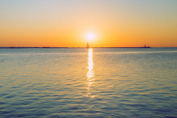 istock Latvia, Riga, Baltic sea, sunset, mole and wave, yacht. 2017 854293148