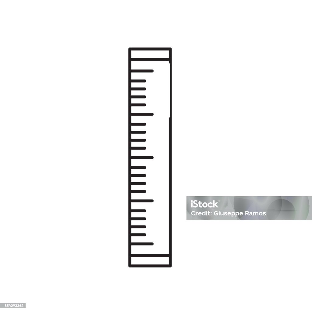 Mini Ruler Line Art Line Ruler School Tool Object Design Stock Illustration - Download ...