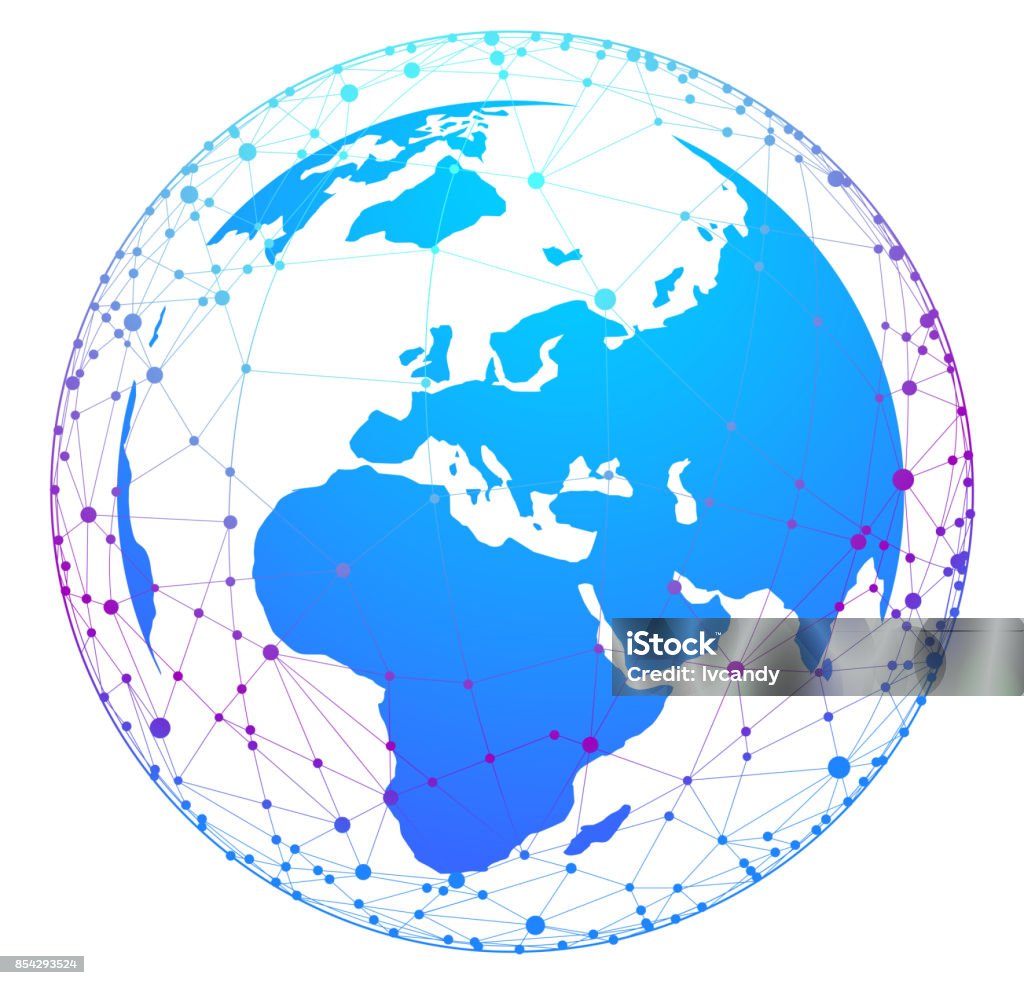 Network earth on white background High resolution jpeg included. Globe - Navigational Equipment stock vector