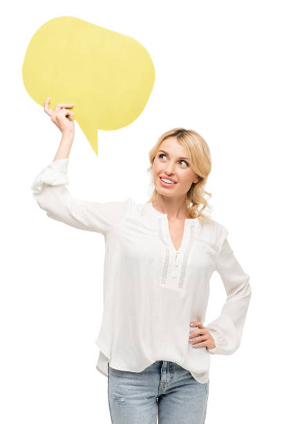 istock woman with blank card 854296262